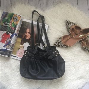 Black satchel bag